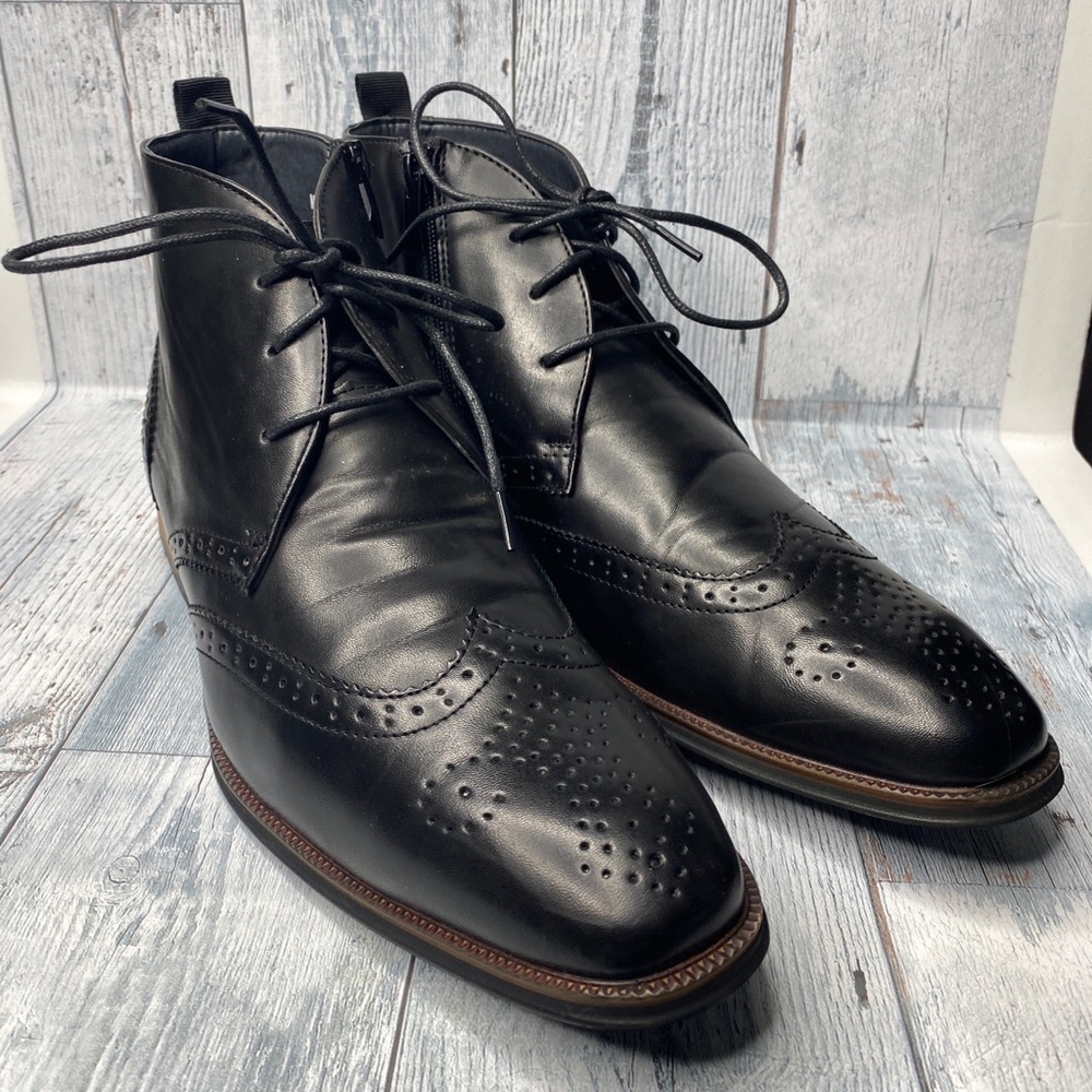 METRO CHARM OXFORD ANKLE BOOT BLACK - SIZE 10